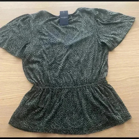 🆕Lucky🍀Brand Olive Leopard Print Babydoll Top🆕 - Picture 3 of 11